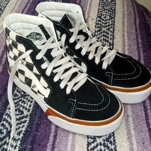 Vans Sk8-Hi Stacked Checkerboard Platform Shoes
